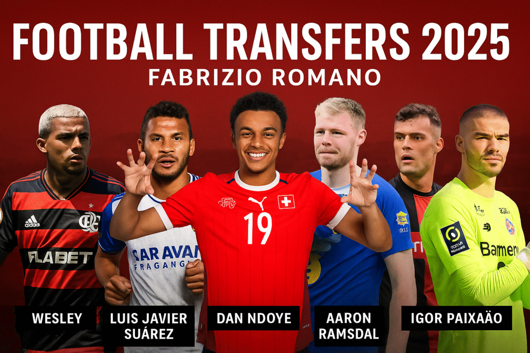 Wesley, Luis Javier Suárez, Fabrizio Romano, Dan Ndoye, Aaron Ramsdale, Granit Xhaka, Igor Paixão Wesley, Luis Javier Suárez, Fabrizio Romano, Dan Ndoye, Aaron Ramsdale, Granit Xhaka, Igor Paixão